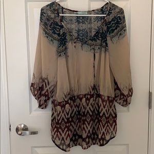 Drop Waist Cream Blouse